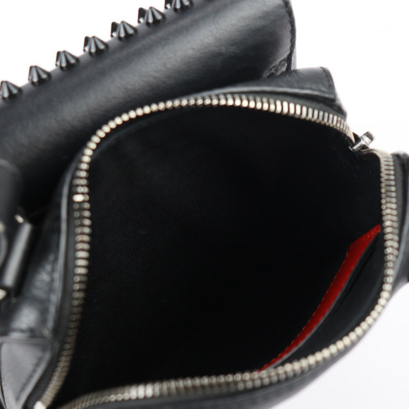 Christian Louboutin Bench Reporter Shoulder Bag Leather Black Red - Picture 9 of 9